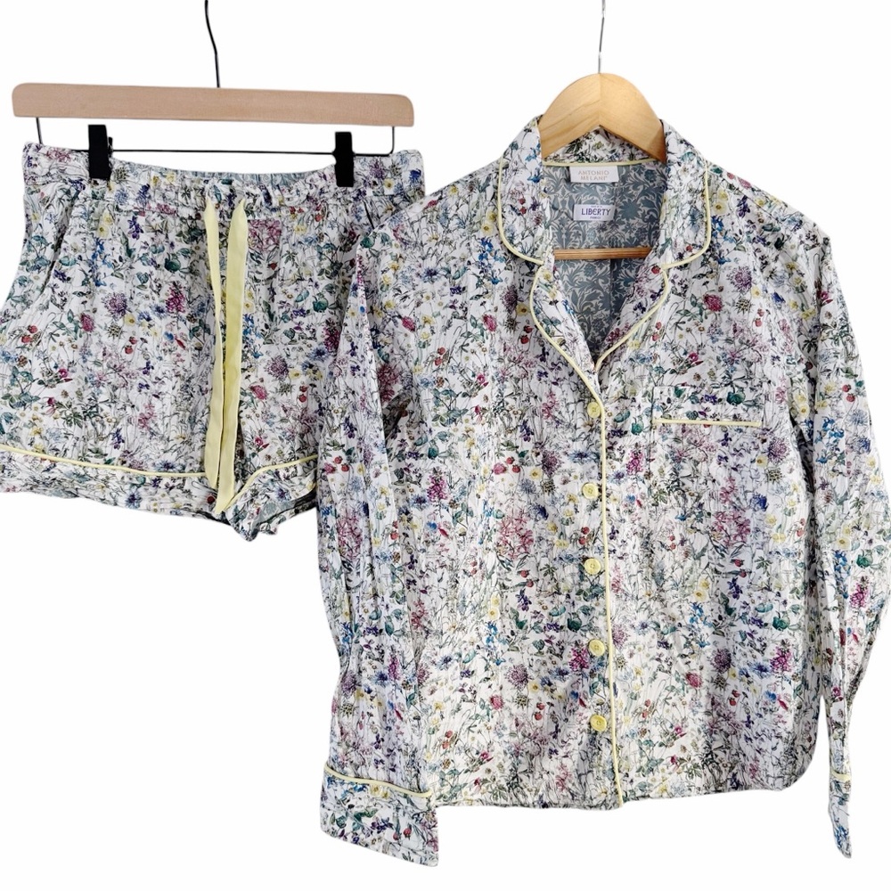 ANTONIO MELANI Floral Pajama Set with Yellow Accents
